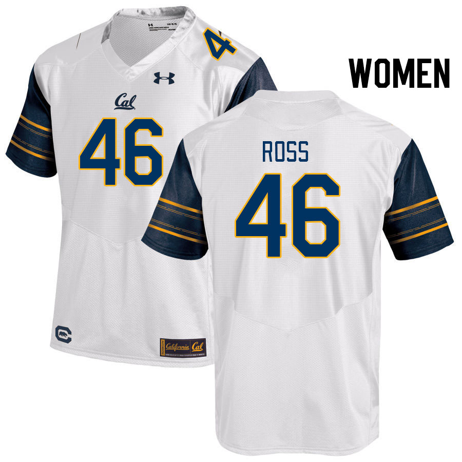 Women #46 Sam Ross California Golden Bears College Football Jerseys Stitched Sale-White - Click Image to Close